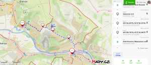 mapa 3 - Kamenný vrch - cca 3 km
