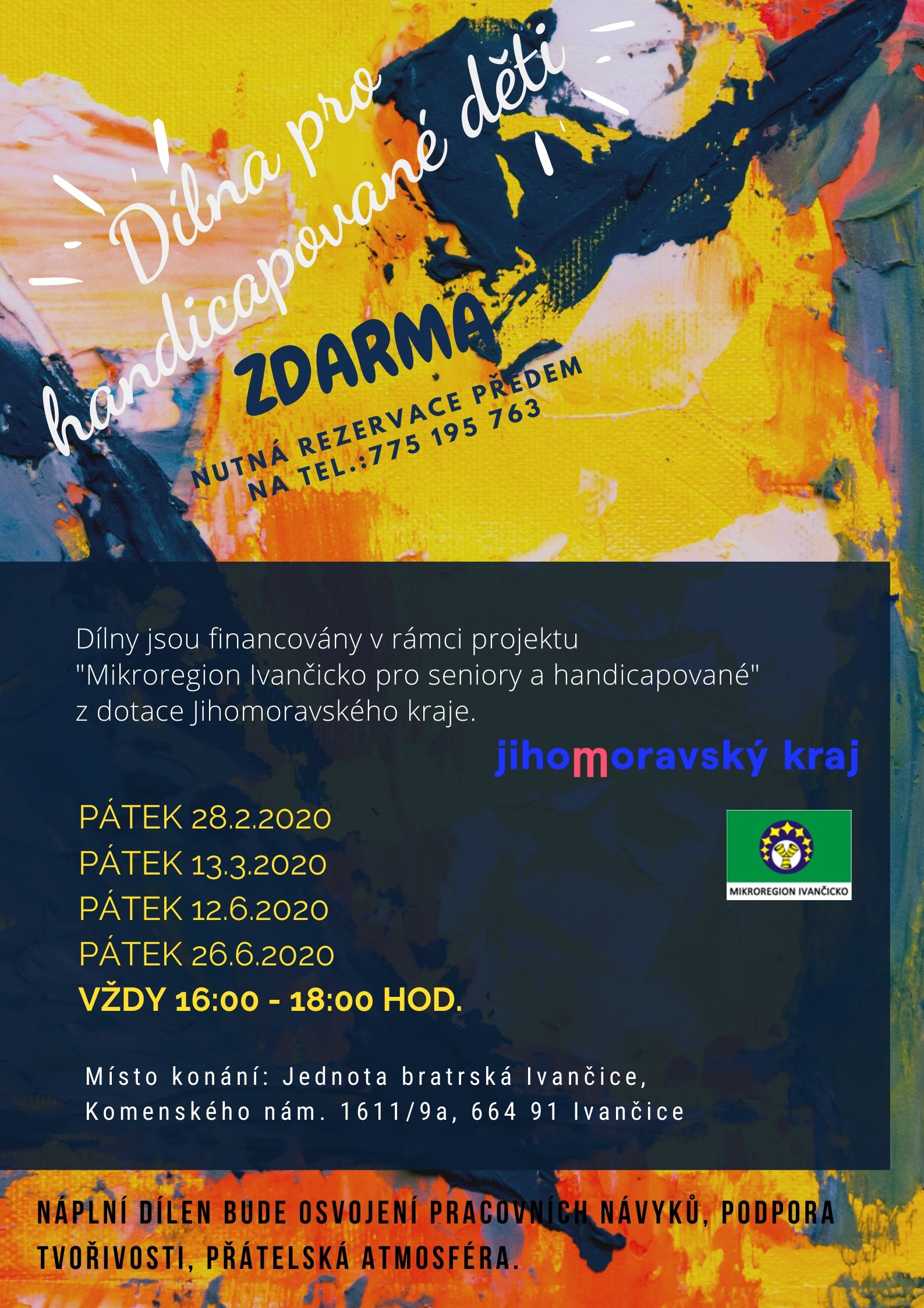 Dílny - plakát - změna termínů