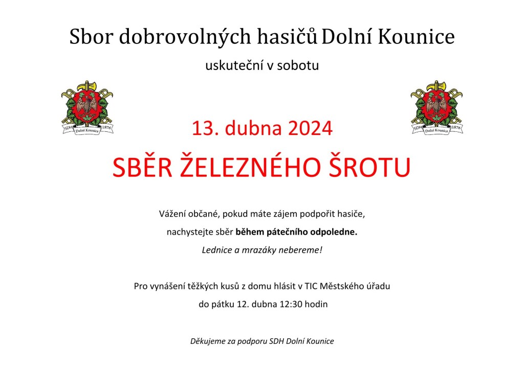 Sběr železného šrotu do zpravodaje 4-2024