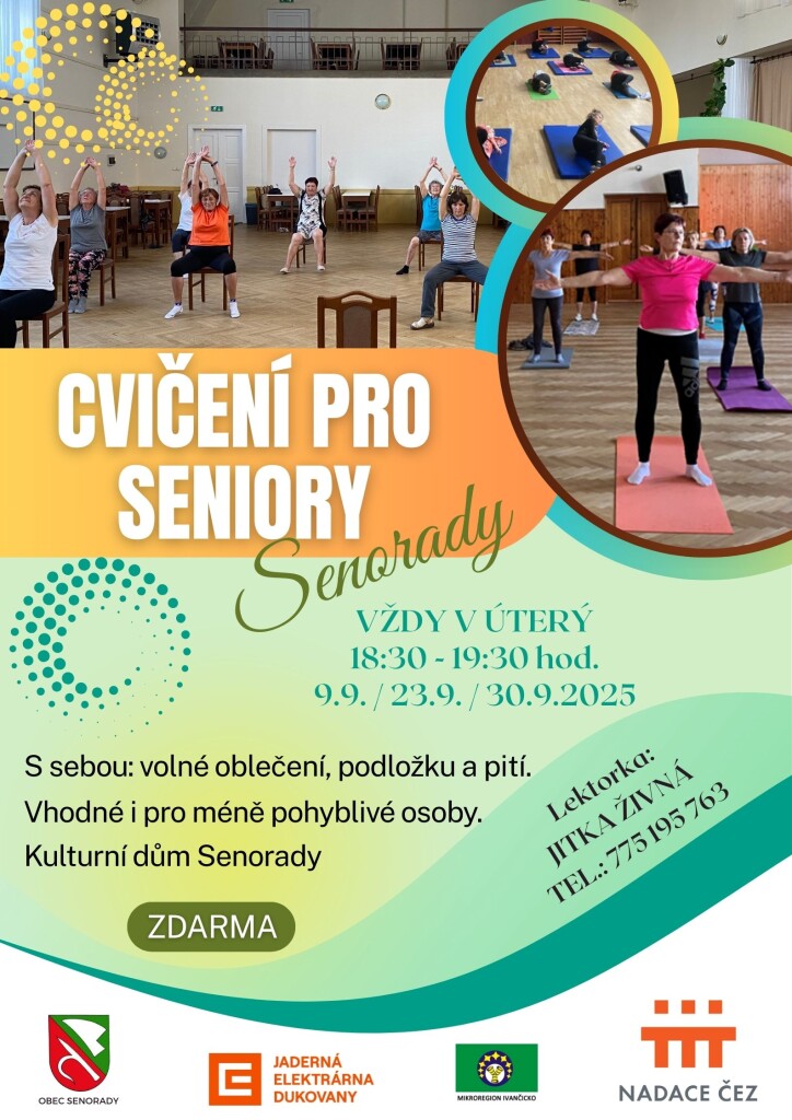 Plakát - CVIČENÍ PRO SENIORY - Senorady (Nové termíny)