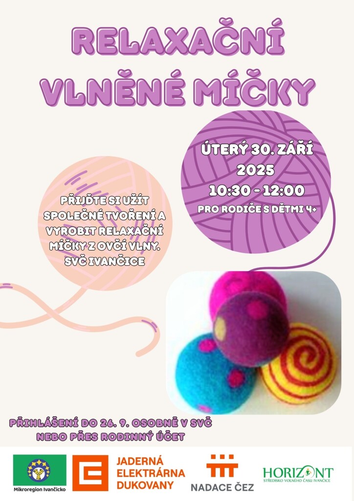 SVČ Ivančice - Tvořivá dílna pro děti - Relaxační vlněné míčky