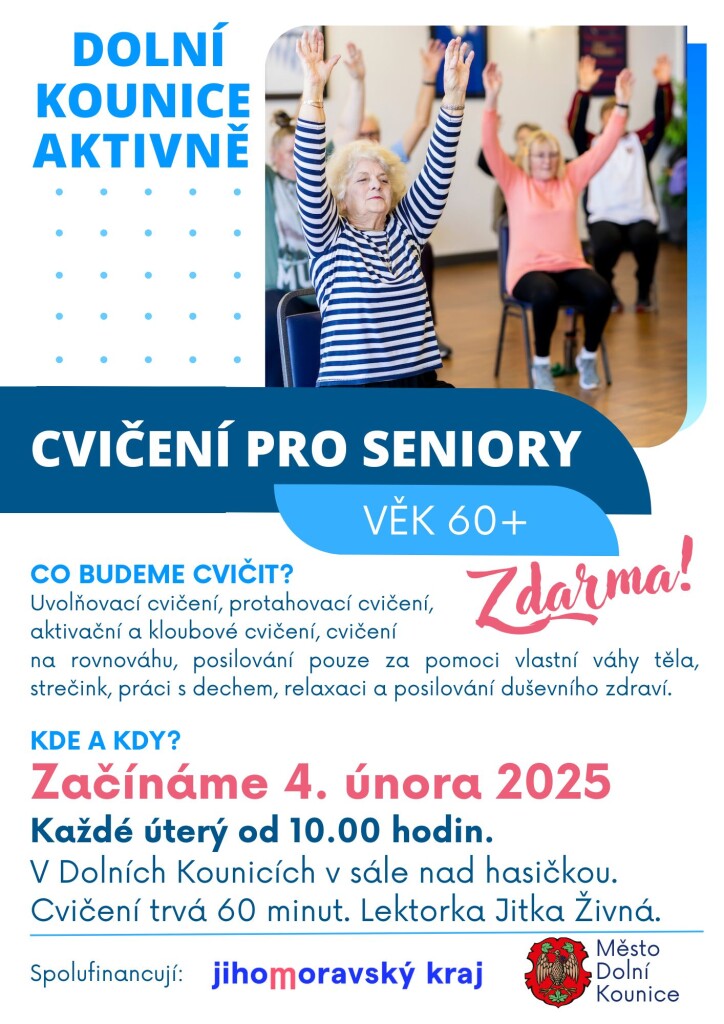 ZDK - cvičení pro seniory - leták nástěnky